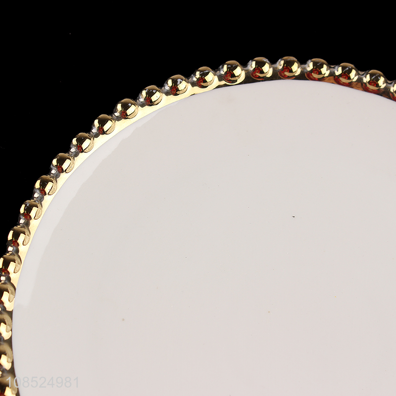 Good price round luxury style ceramic plate dishes for decoration