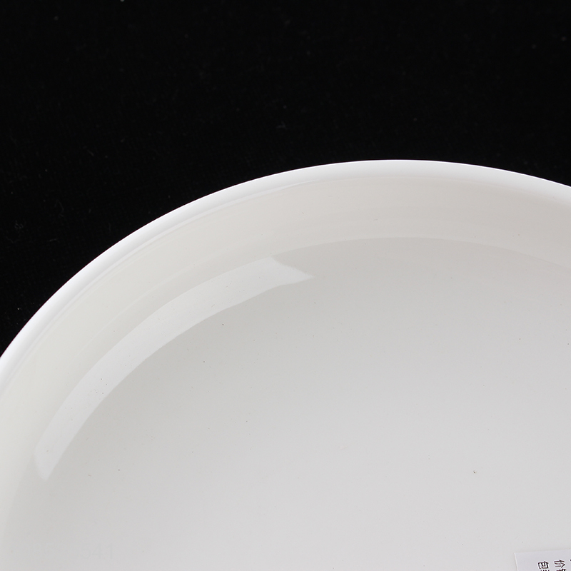 Hot sale round ceramic white dishes for home and restaurant