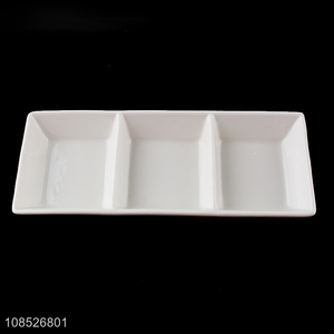 New products 3-compartment ceramic plate ceramic appetizer plate