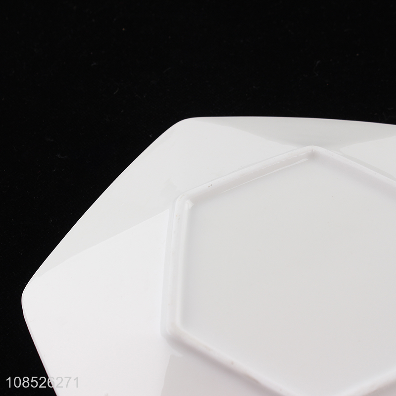 Factory supply hexagonal ceramic plates dishes for lunch dinner