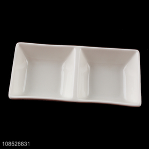 China imports 2-compartment ceramic sushi plate serving platter