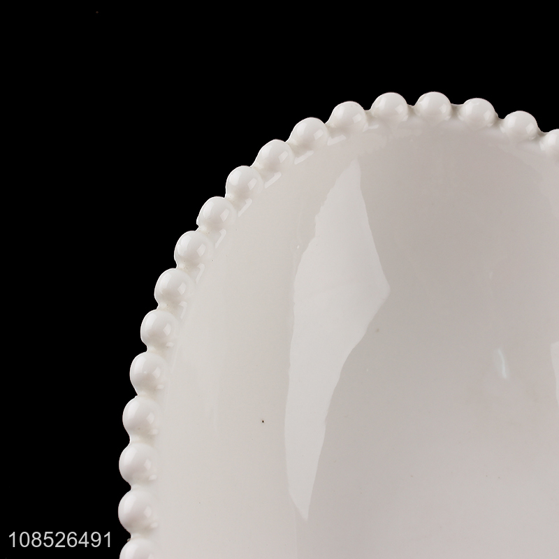 Wholesale heart shape ceramic plate porcelain dish for salad
