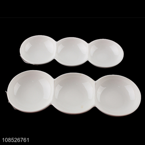 Hot selling 3-compartment divided ceramic dish appetizer plate