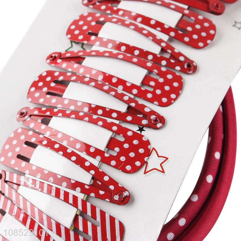 Good quality red cute girls hair accessories set hairpin for sale