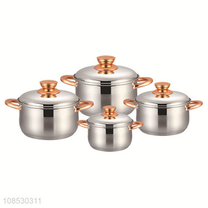 Wholesale 4pcs stainless steel <em>soup</em> <em>pot</em> stock <em>pot</em> household cookware set