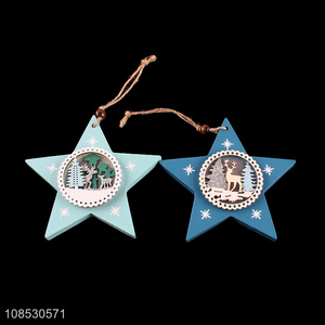 Hot products <em>star</em> shape wooden ornaments for <em>christmas</em>