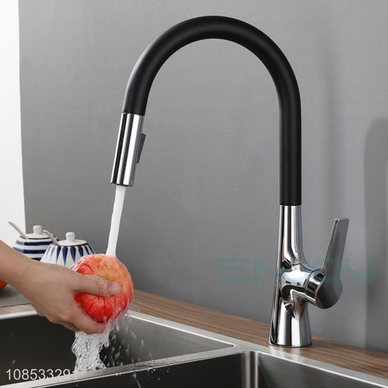 Factory price single handle kitchen sink faucet with pull down sprayer