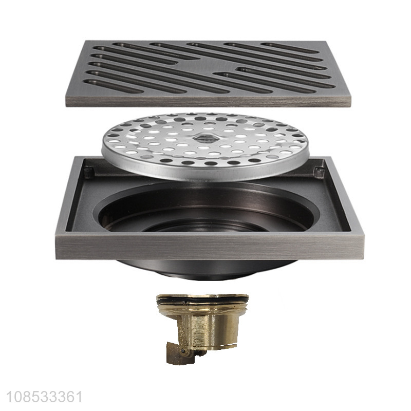 Factory supply square anti odor brass floor drain bathroom shower drains