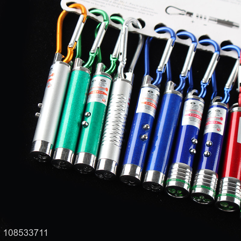 High quality mini aluminul alloy keychain led flashlight laser pointer