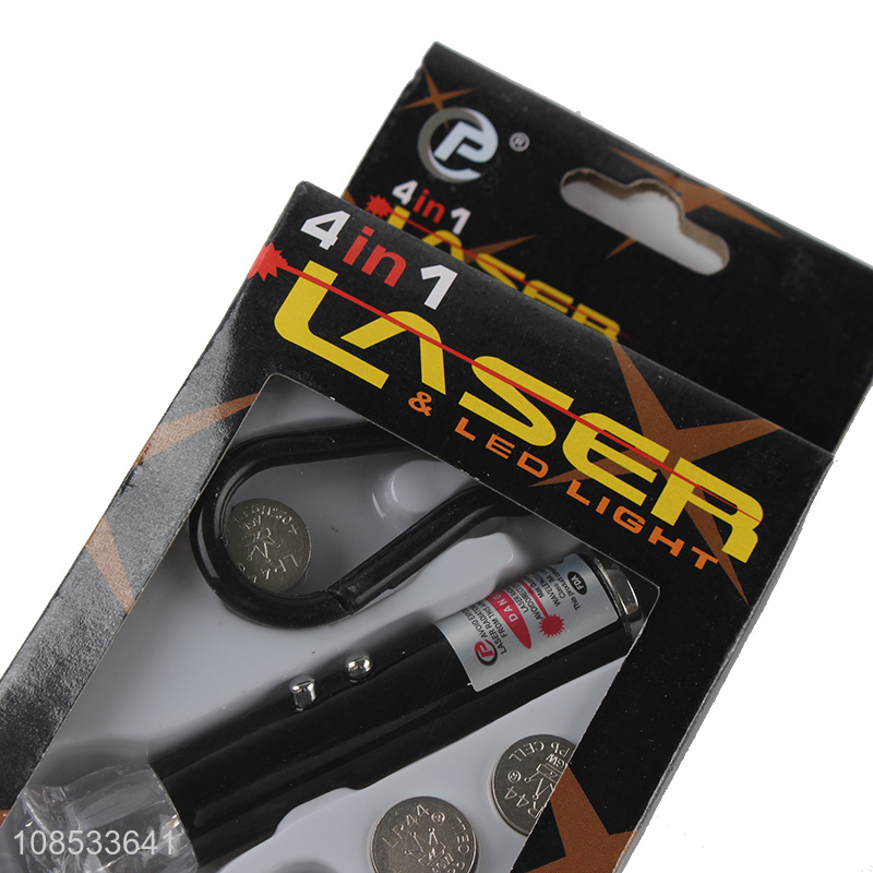 Wholesale 4 in 1 mini laser pointer led torch light cat laser toy uv detector