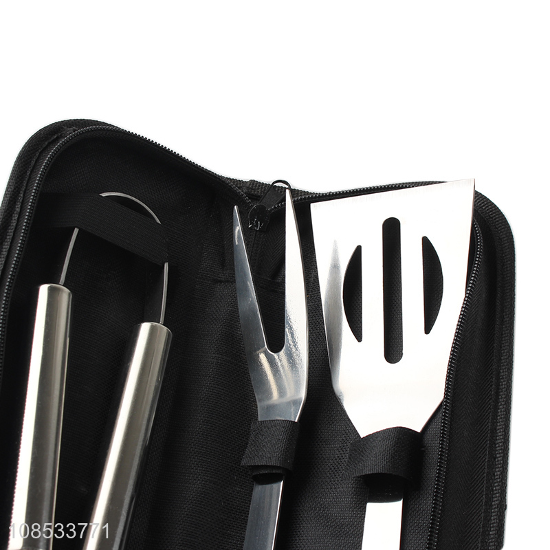 High quality 3pcs/set food grade stainless steel barbeque tools set