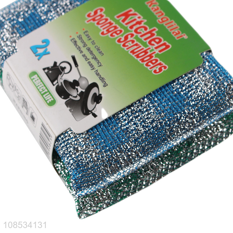 Wholesale from china 2pieces reusable kitchen sponge scrubbers
