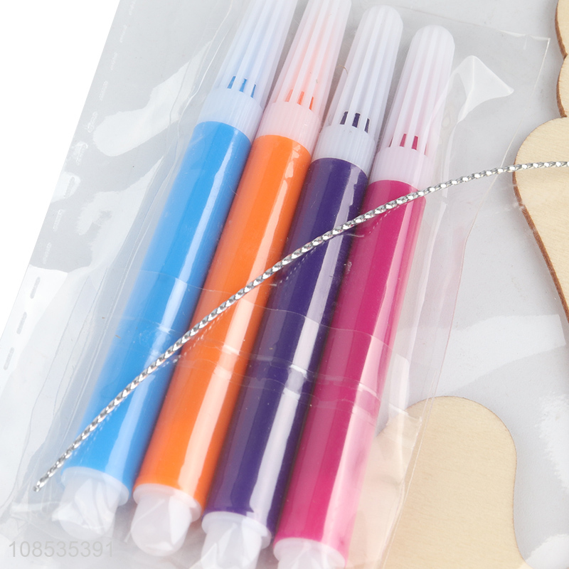 Wholesale DIY painting wooden Halloween ornament unfinished set