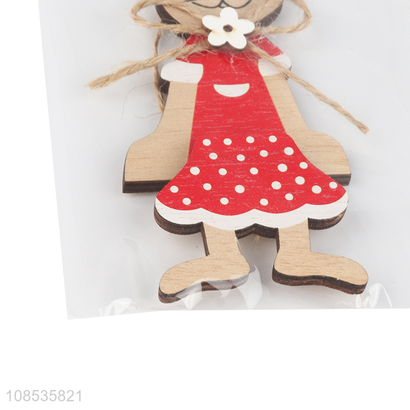 Best selling wooden rabbit Easter hanging ornaments decoration