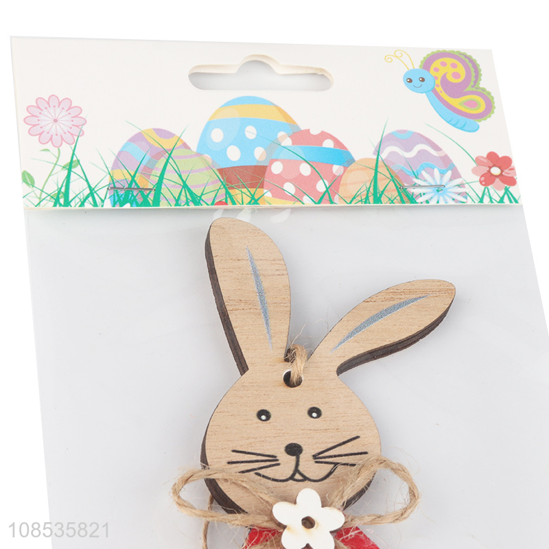 Best selling wooden rabbit Easter hanging ornaments decoration