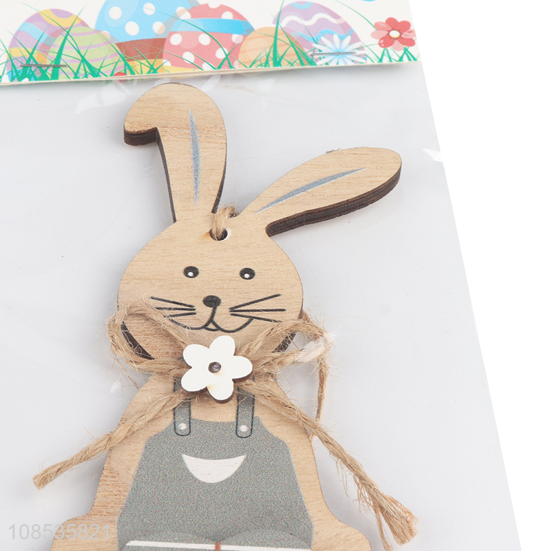 Best selling wooden rabbit Easter hanging ornaments decoration