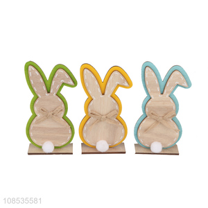 Yiwu market rabbit wooden Easter ornaments decoration for sale