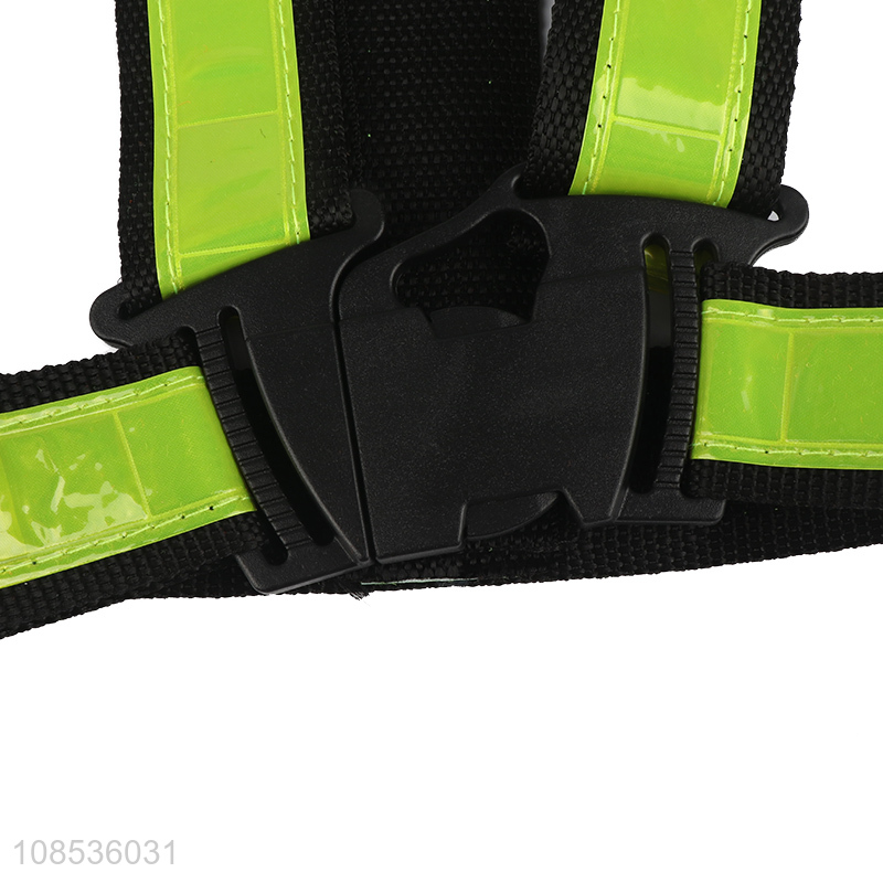 Wholesale adjustable reflective safety vest with high visibility strips