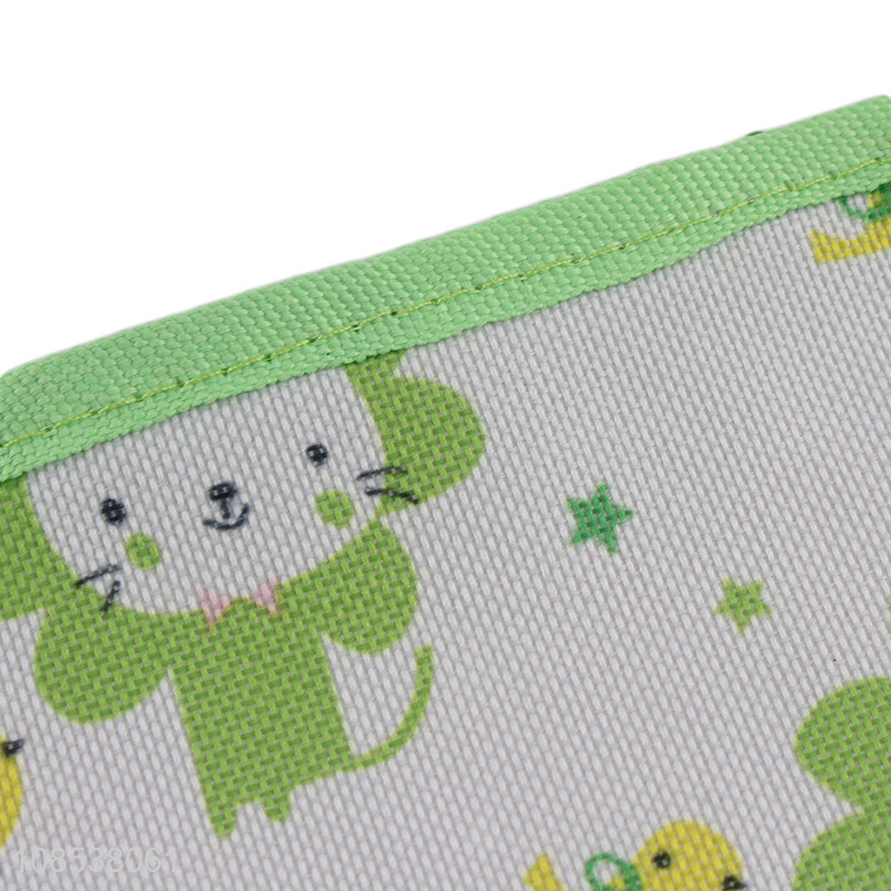 Wholesale cartoon prints zippered canvas makeup bag for travel