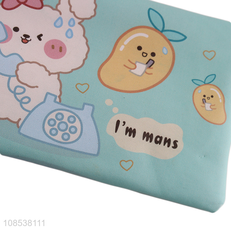 Factory price cartoon printed pu leather pen bag pencil bag