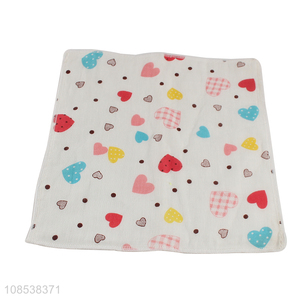Wholesale square printed gauze towel soft <em>hand</em> towel for kids