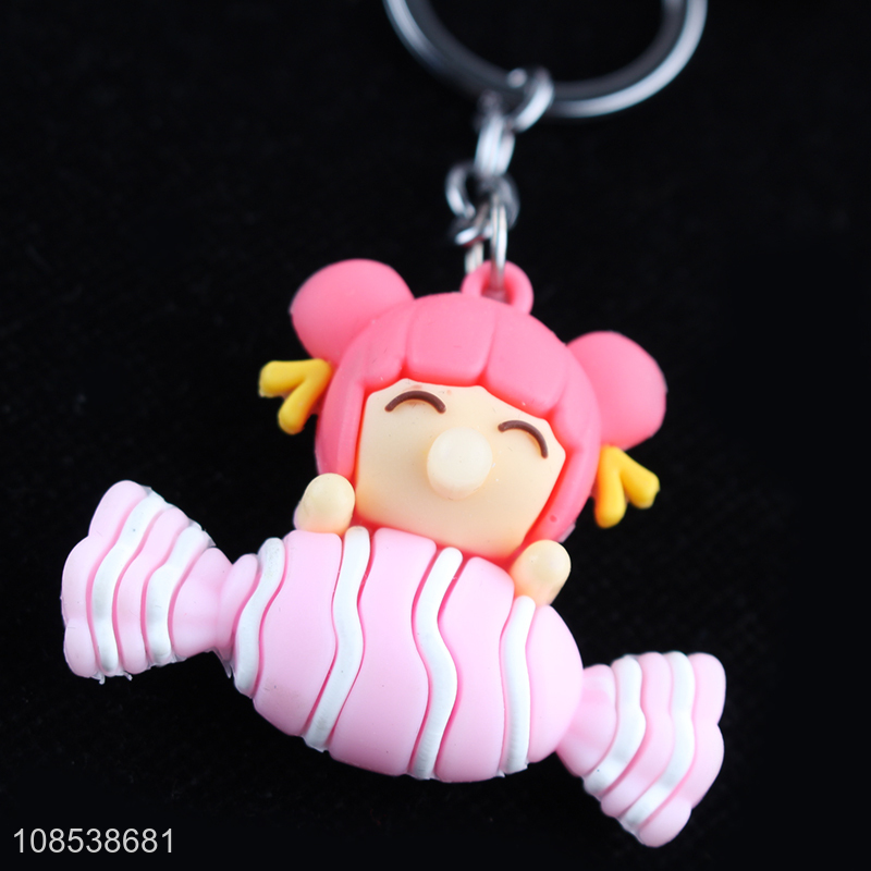 Good quality cute cartoon silicone key chain for women girls