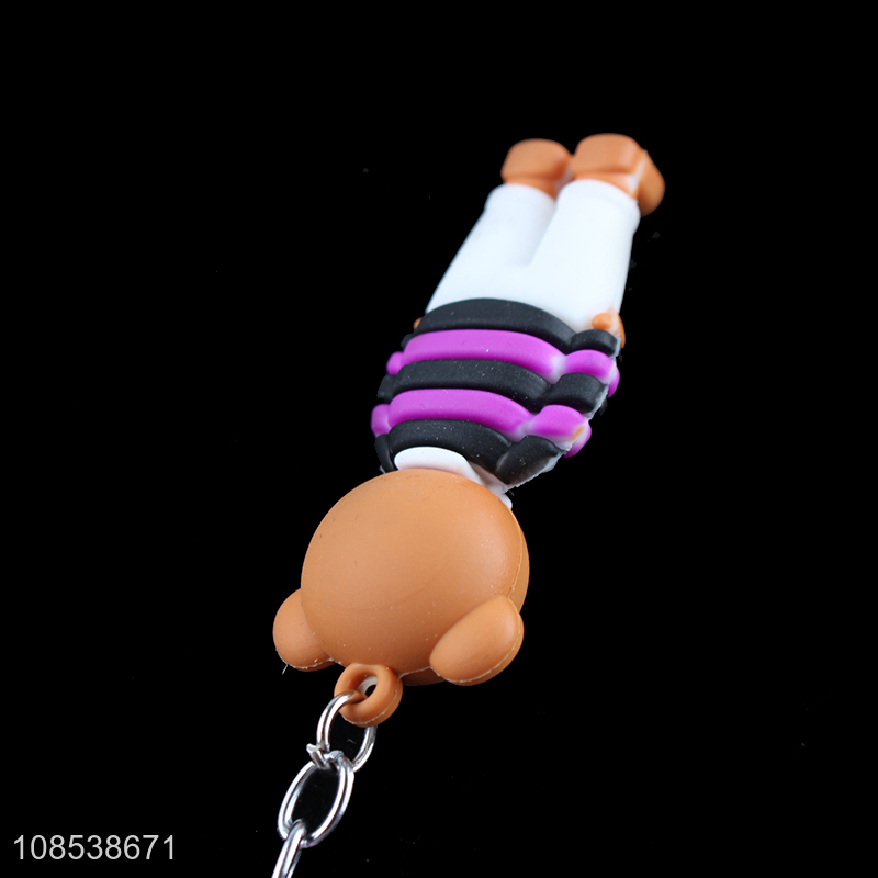 Hot selling cute silicone cartoon pendant key chain for girls