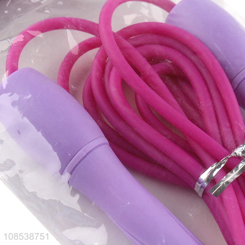 Wholesale plastic handle rubber jump rope skipping rope for children