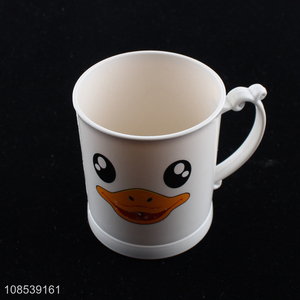 Hot sale cartoon duck printed plastic toothbrush cup for kids