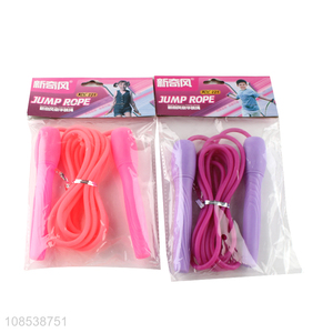 Wholesale plastic handle rubber jump rope skipping rope for children