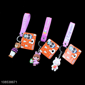 Hot selling cute silicone cartoon pendant <em>key</em> <em>chain</em> for girls