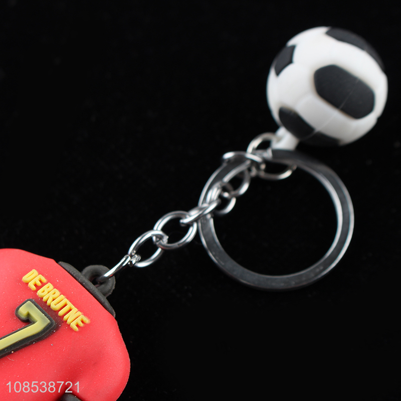 Wholesale soft rubber t-shirt keychain sports jersey keyring