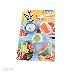 Good sale cartoon food series <em>eraser</em> set for stationery