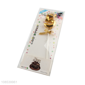 Wholesale gold plastic digital cake topper for birthday baby shower party