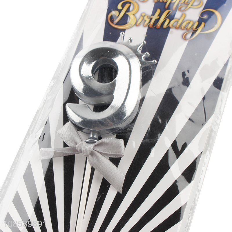 Factory price silver digital cake topper for birthday anniversary