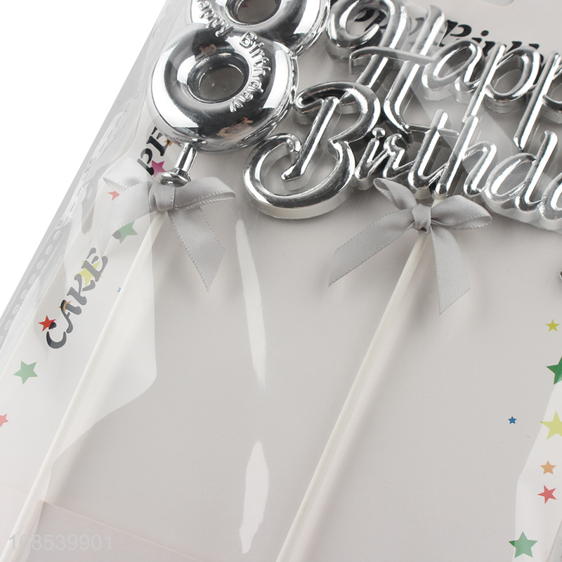 Online wholesale 2 pieces cake toppers birthday party cake toppers