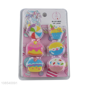 Good quality cartoon students stationery <em>eraser</em> set