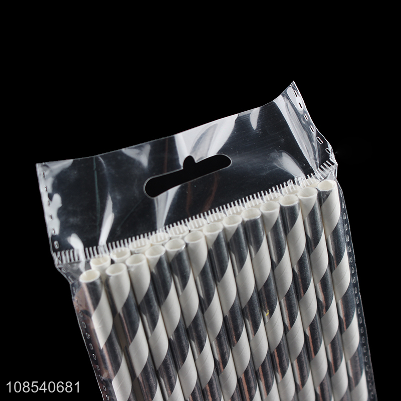 Wholesale hot stamping disposable food grade paper drinking straws