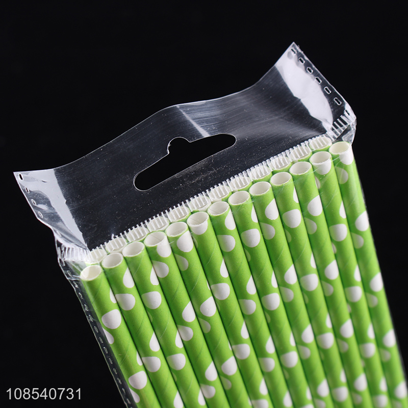 Wholesale polka dot drinking straws paper straws for beverage