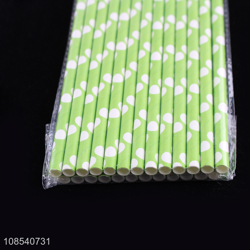 Wholesale polka dot drinking straws paper straws for beverage