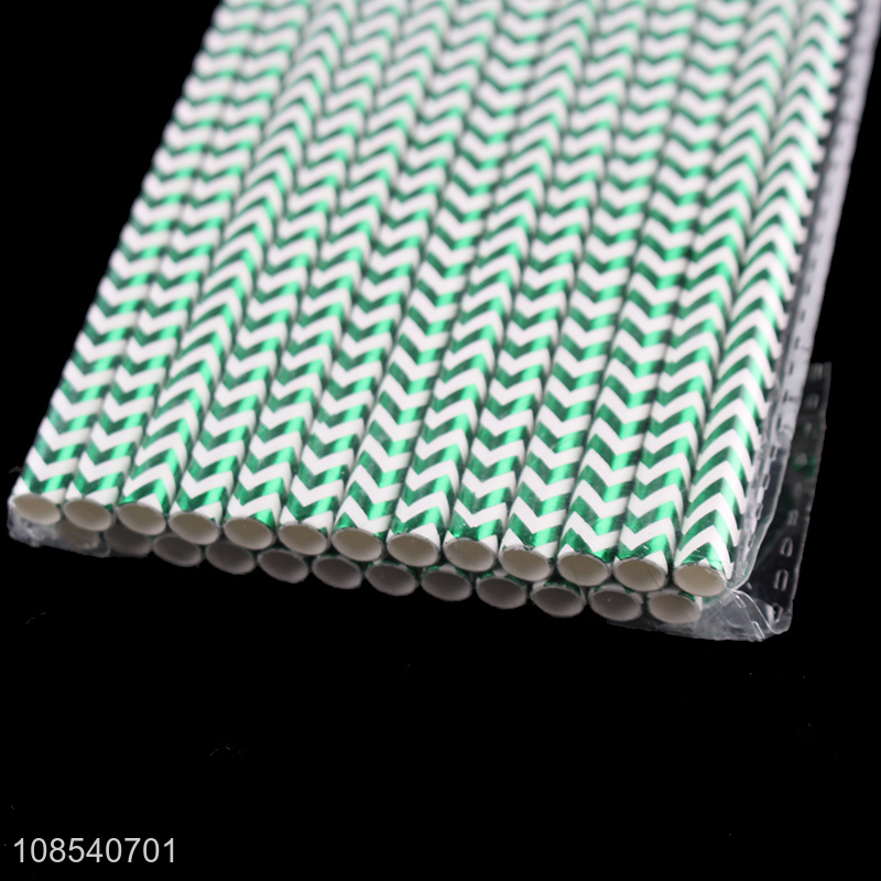 Factory price disposable paper straws waved printed drinking straws