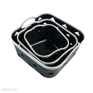 China factory hollow imitation leather storage basket