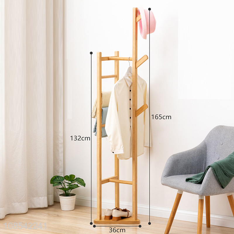 Wholesale entryway bedroom bamboo clothes rack pants rack hat rack