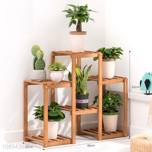 Wholesale multi-layer solid wood plant stands indoor flower stands