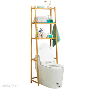 Wholesale multipurpose 3-tier bathroom storage shelves bamboo toilet rack