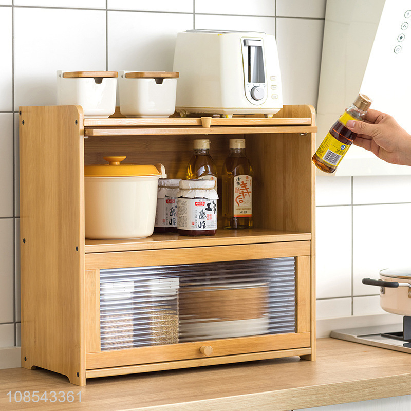 New product kitchen countertop cabinet bamboo storage cabinet racks
