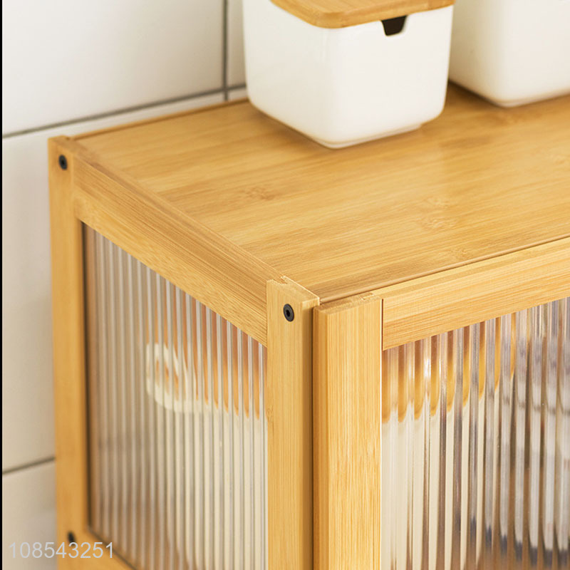 Wholesale multipurpose bamboo kitchen storage cabinet microwave oven stand