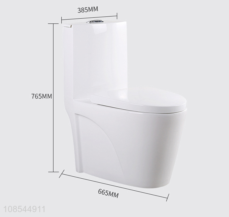 Wholesale home hotel one-piece silent swirl flushing ceramic toilet