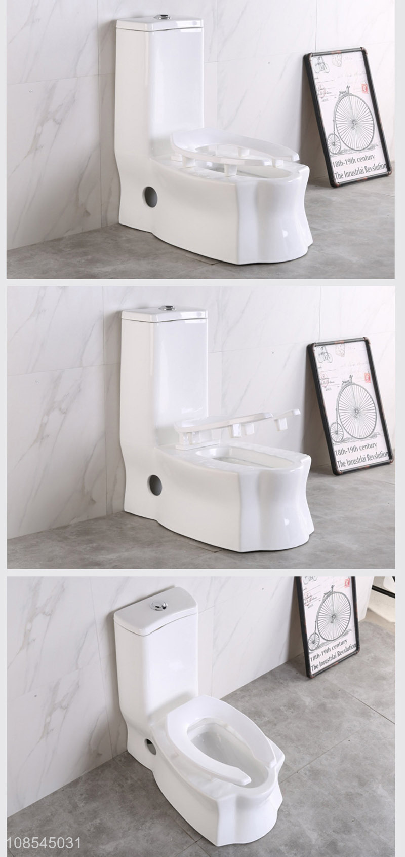 New product glazed dual purpose one piece ceramic washdown toilet