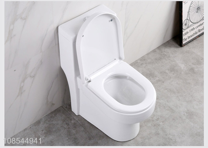 Factory supply ceramic one-piece toilet bowl swirl flushing toilet